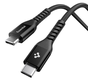 Spigen EB10010CCA Essential USB 2.0 Cable, 1 m, USB-C, 0.48 Gbit/s, Black