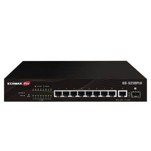 Edimax Switch GS-5210PLG Verwaltbarer Gigabit-Ethernet-Switch (10/100/1000) mit PoE-Unterstützung, schwarz