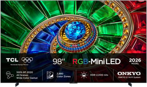 TCL RM7L 98RM7L Telewizor 2,49 m (98") 4K Ultra HD Smart TV Wi-Fi Czarny 2000 cd/m²