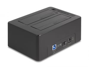 DeLOCK Dual USB Docking Station for 2 SATA HDD/SSD Drives with Cloning Function, Card Reader, and Additional USB Port