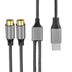 4smarts 456903 kabel audio 0,2 m 2 x RCA USB Type-C Czarny, Szary