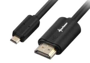 Sharkoon 1,5 m, HDMI/Micro-HDMI-Kabel, HDMI Typ A (Standard), HDMI Typ D (Micro), schwarz