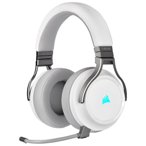 Corsair Virtuoso RGB headset, trådbundet och trådlöst, huvudband, gaming, USB typ A, vitt