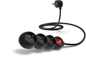Connect IT CES-1013-BK 1.5 m Power Strip, 3 Outlets, Indoor, Black