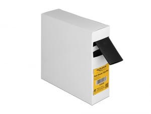 DeLOCK Schrumpfschläuche, Innenseite mit Klebstoff beschichtet, Schrumpfverhältnis 3:1, 5 m x 25,4 mm, schwarz