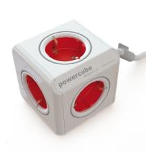 Segula Powercube rozgałęziacz 3 m 5 x gniazdo sieciowe Czerwony, Biały