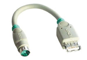 Lindy 70002 PS/2-Kabel 0,15 m, 6-polig, Mini-DIN, USB A