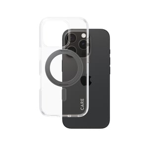 PanzerGlass CARE™ by ® Case Transparent w. Black Kickstand & MagSafe iPhone 16 Pro pokrowiec na telefon komórkowy Czarny