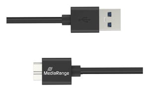 MediaRange MRCS240 USB-kabel USB 3.2 Gen 1 (3.1 Gen 1) 1,8 m USB A till Micro-USB B Svart