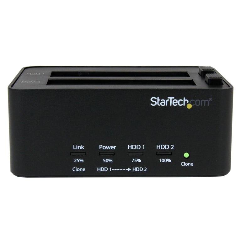 StarTech SATDOCK2REU3 duplikator Duplikator HDD/SSD Czarny 1 kopii