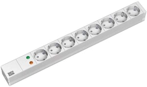 Bachmann 19'' 2 m 8x Schuko H05VV-F 3G 1,50 mm² förgreningsdon 8 x nätuttag Grå, Silver