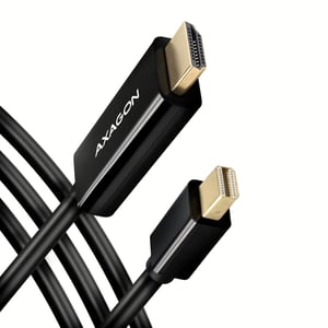 Axagon RVDM-HI14C2 Mini-DisplayPort to HDMI Adapter Cable 4K/30 Hz, 180 cm long - Cable - Digital/Display/Video 1.8 m Mini DisplayPort Black