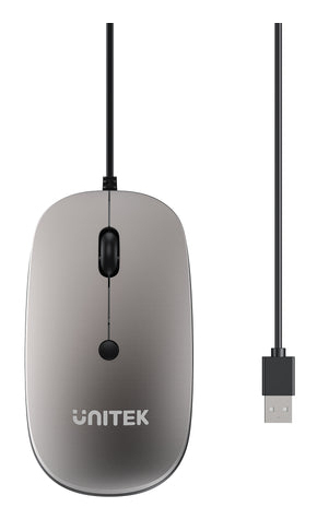 UNITEK T060BGY01 myszka Biuro Oburęczny USB Typu-A Optyczny 1600 DPI