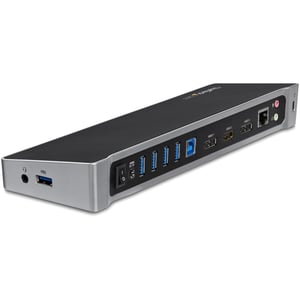 StarTech USB3DOCKH2DP stacja dokująca Przewodowa USB 3.2 Gen 1 (3.1 Gen 1) Type-A Czarny, Srebrny
