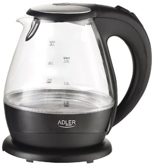 Adler AD 1224 czajnik elektryczny 1,5 l 2000 W Czarny, Przezroczysty