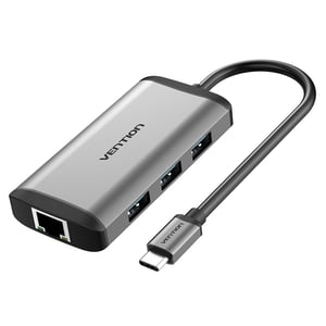 Vention CNCHB Wired USB 3.2 Gen 1 (3.1 Gen 1) Type-C Docking Station, Gray