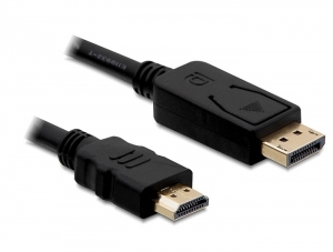 DeLOCK DisplayPort to HDMI Male-to-Male Cable, 2 m, Black