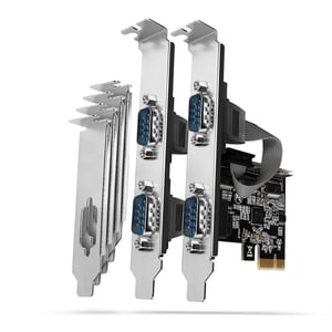 Axagon PCEA-PSN PCIe-Adapter mit 4 seriellen Anschlüssen – ASIX AX99100-Chipsatz, interner RS-232-Adapter