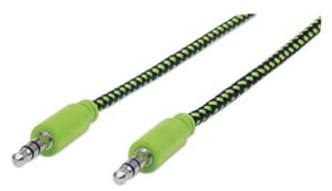 Manhattan 394130 1 m 3.5mm Audio Cable, Black, Green