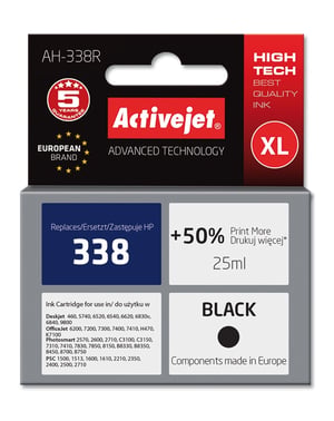 Activejet Tusz AH-338R (zamiennik HP 338 C8765EE; Premium; 25 ml; czarny)