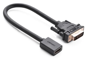 Ugreen 20118 Kabeladapter DVI-D auf HDMI, Schwarz, Gold