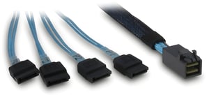 Inter-Tech SFF-8643 - 4x SATA/SAS 0,7 m 12 Gbit/s Niebieski