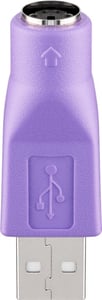 Goobay 68918 USB Type-A to PS/2 Cable Adapter, Purple