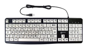 Geemarc Telecom 3521350020823 Universal USB QWERTY Keyboard, Black, White