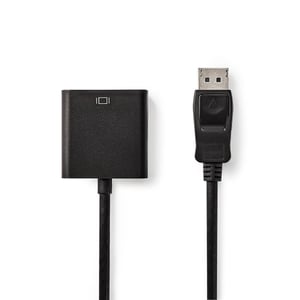 Nedis CCGP37351BK02 adapter kablowy 0,2 m DisplayPort VGA (D-Sub) Czarny
