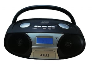 Akai APRC-106 bärbart 3 W FM-stereosystem, PLL, svart, MP3-spelare