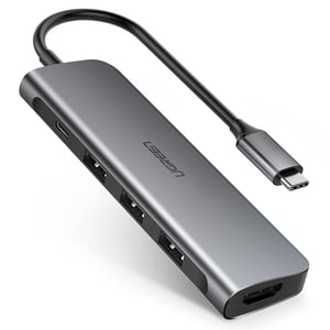 Ugreen 50209 USB 3.2 Gen 1 (3.1 Gen 1) Type-C-Dockingstation, Schwarz, Grau