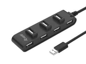 Equip 128957 USB 2.0 480 Mbit/s Hubs and Concentrators, Black