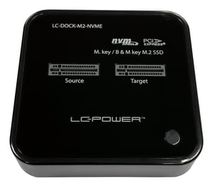 LC-Power LC-DOCK-M2-NVME stacja dokująca do dysków twardych USB 3.2 Gen 2 (3.1 Gen 2) Type-C Czarny
