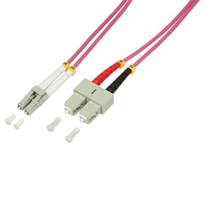 LogiLink LC/SC, 10 m kabel InfiniBand / światłowodowy Różowy