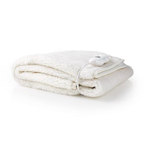 Nedis PEBL120CWT1 elektrisk filt 60 W Vit polyester, syntetisk ull