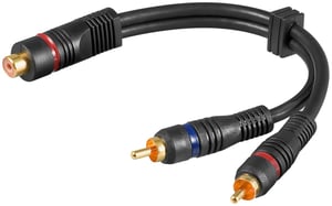 Goobay 50375 0.2 m RCA Audio Cable, 2 x RCA, Black