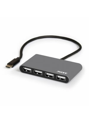 Port Designs 900128 USB 2.0-hubbar och koncentratorer 480 Mbit/s Svart