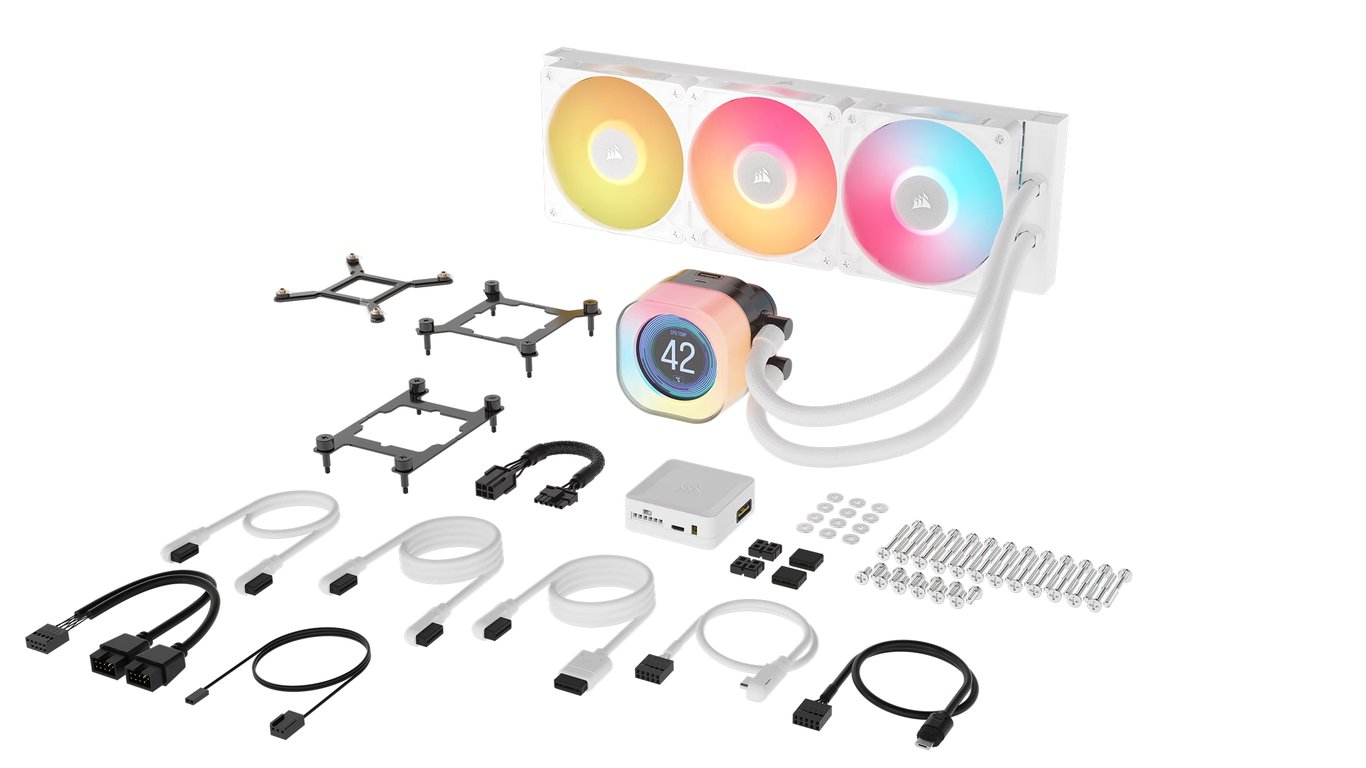 фото Водяне охолодження Corsair iCUE Link Titan 360 RX LCD White (CW-9061026-WW)