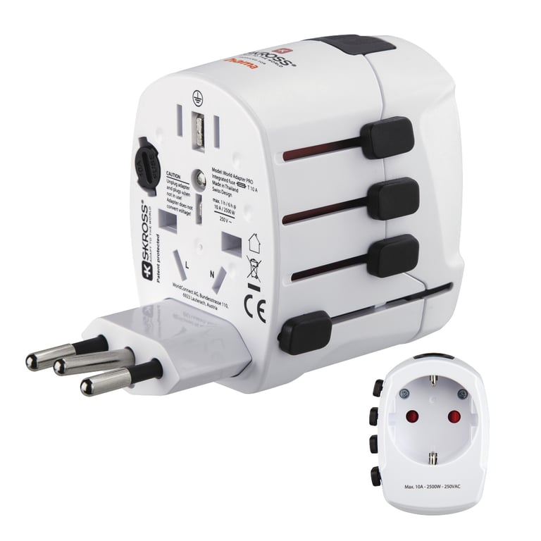 Hama World Travel Pro adapter wtyczek zasilających Uniwersalne Biały