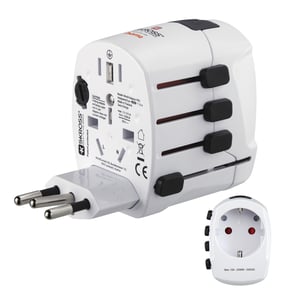 Hama World Travel Pro adapter wtyczek zasilających Uniwersalne Biały