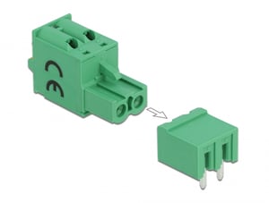 DeLOCK Panel zacisków PCB 2 pin 5,08 mm mocowanych poziomo