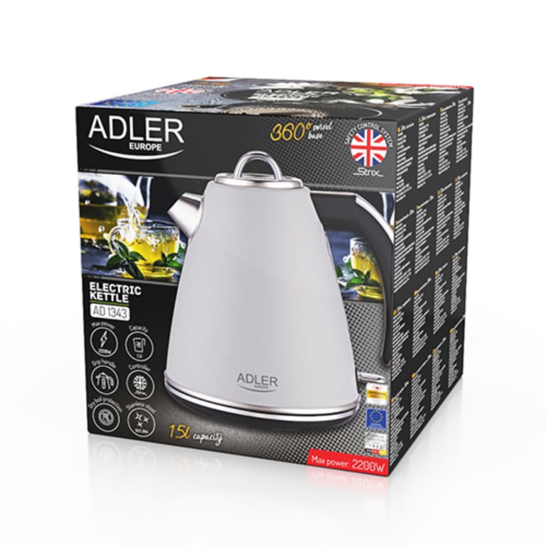 Adler AD 1343 czajnik elektryczny 1,5 l 1850 W Szary