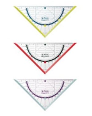 Herlitz 11367950 Set Square, Plastic, Blue, Red, Clear, Yellow