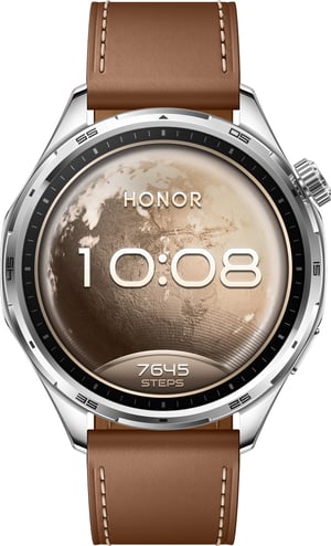 Honor Watch 6 3,71 cm (1.46") AMOLED 46.5 mm Cyfrowy 464 x 464 px Ekran dotykowy Stal nierdzewna GPS