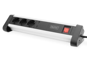 Digitus 3-fach-Steckdosenleiste für Zuhause und Büro mit 1 USB-C™-Anschluss / 1 x USB-A-Anschluss