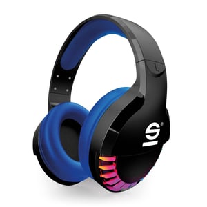 Sparco SPWHEADPHONE słuchawki/zestaw słuchawkowy Bezprzewodowy Opaska na głowę Gaming USB Type-C Czarny, Niebieski