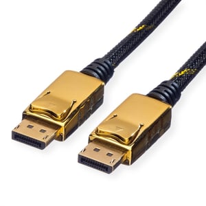 ROLINE 11.04.5645 kabel DisplayPort 2 m Czarny, Złoto