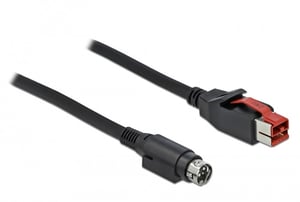 DeLOCK PoweredUSB Male to 24 V > 3-pin Mini-DIN Male Cable, 3 m, for printers and POS terminals