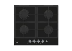 Beko HILG64235S Cooktop, Black, Built-in, 60 cm, Gas, 4 zones