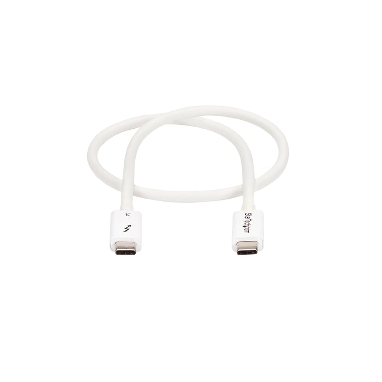 StarTech TBLT34MM50CW kabel Thunderbolt 0,5 m 40 Gbit/s Biały